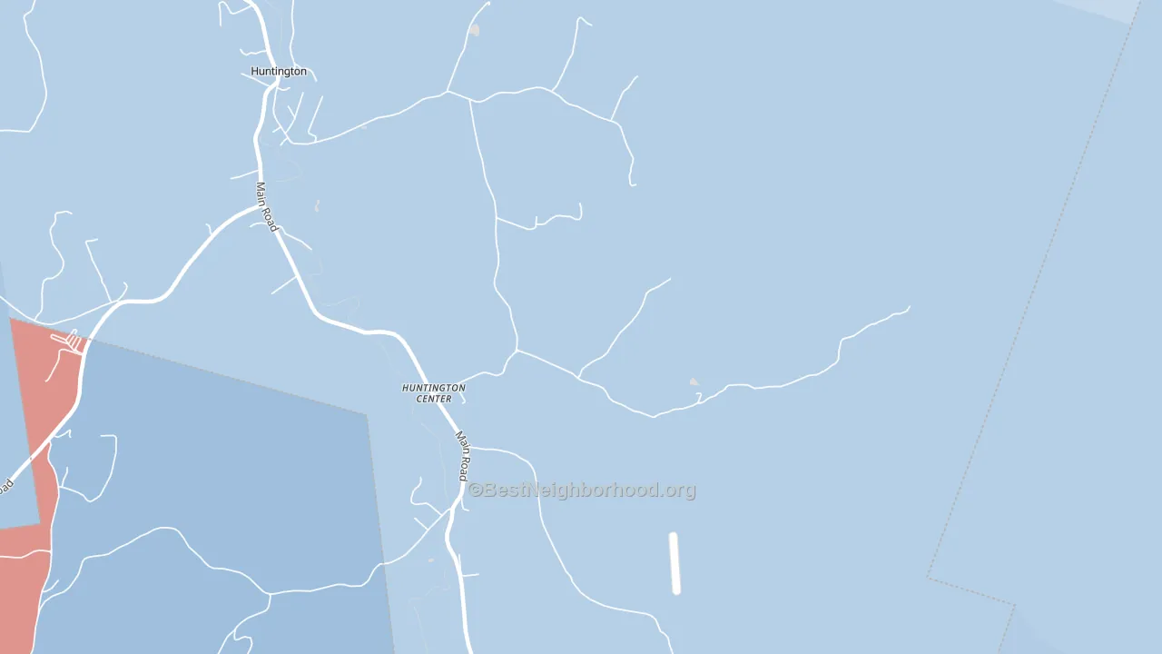 Huntington Center, VT block-group political-lean map