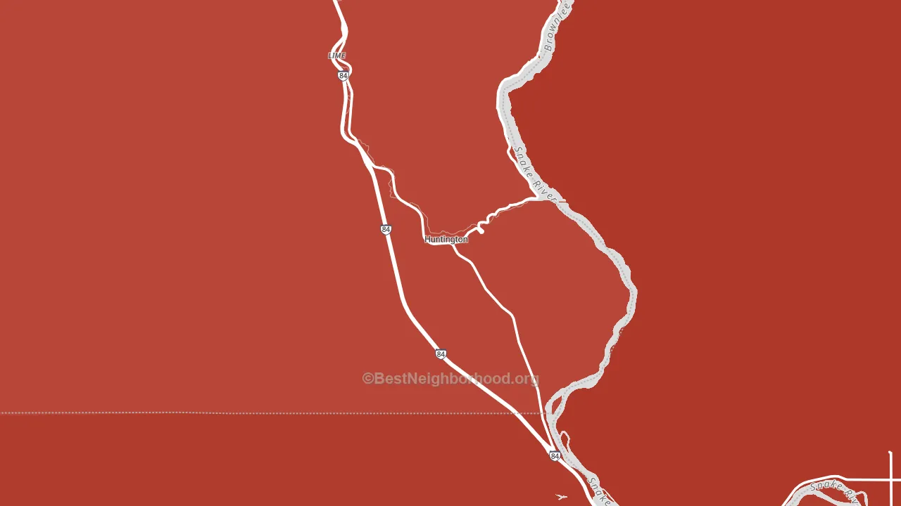Huntington, OR block-group political-lean map