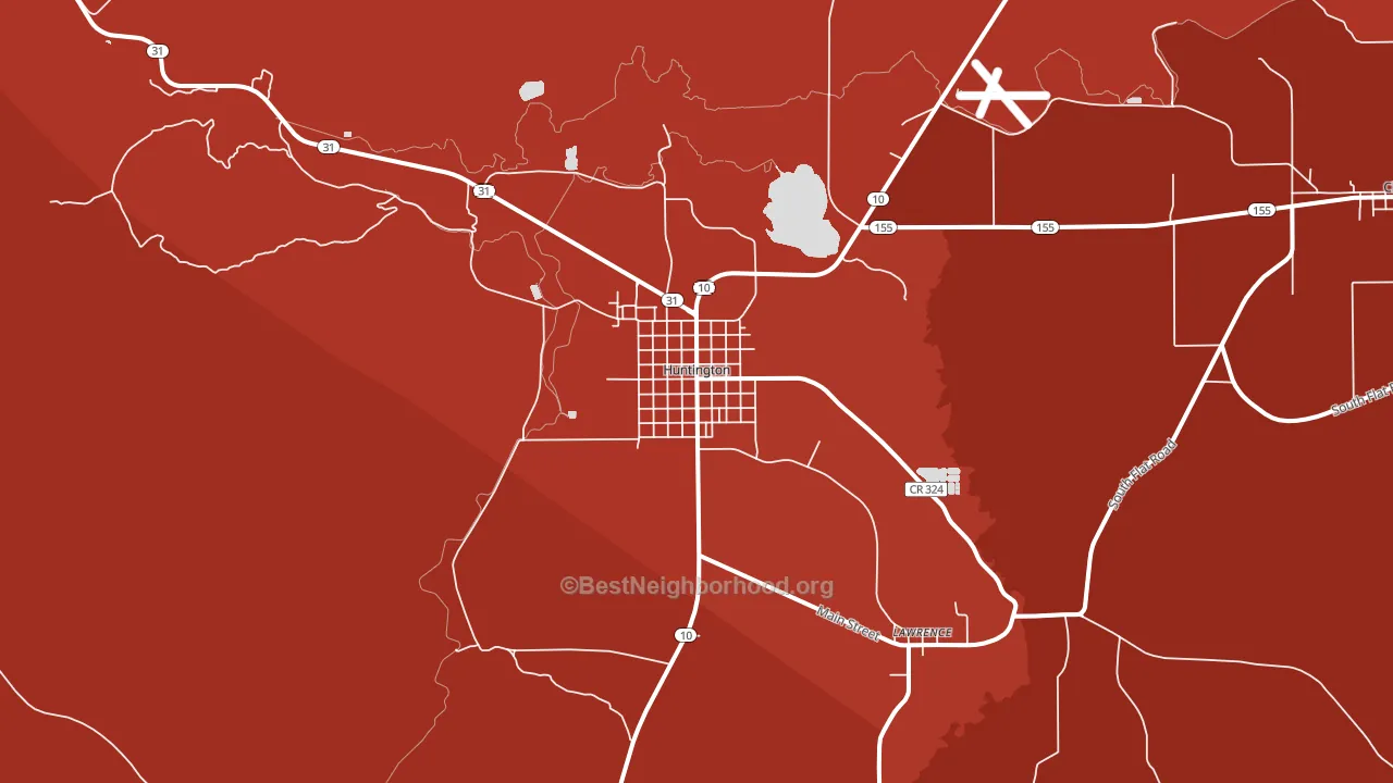Huntington, UT block-group political-lean map