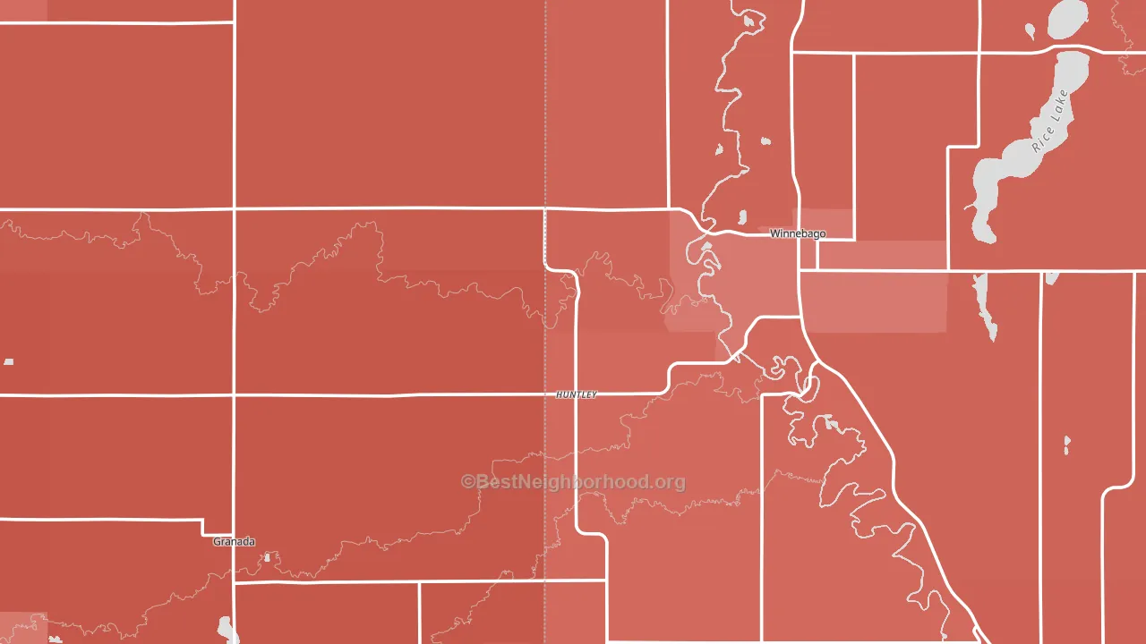 Huntley, MN block-group political-lean map