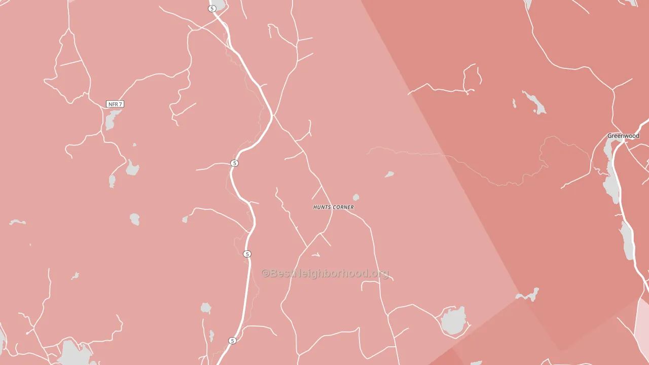Hunts Corner, ME block-group political-lean map