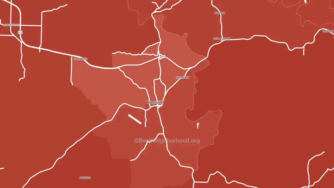 Huntsville, AR block-group political-lean map