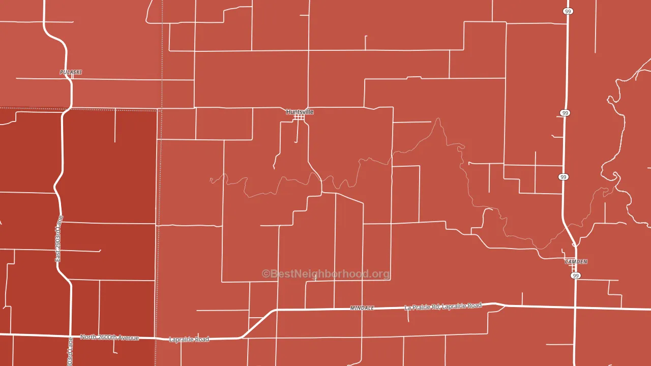 Huntsville, IL block-group political-lean map