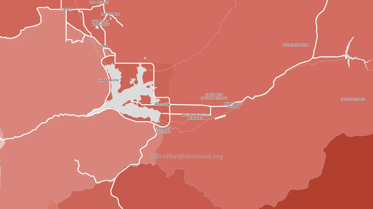 Huntsville, UT block-group political-lean map