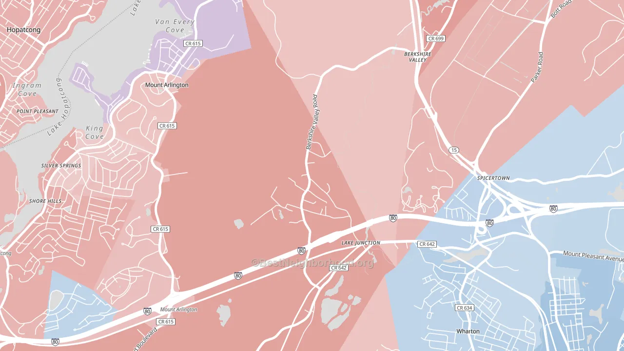 Hurdtown, NJ block-group political-lean map