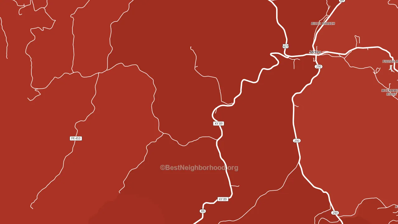 Hurley, KY block-group political-lean map