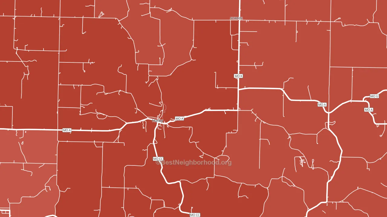 Hurley, MO block-group political-lean map