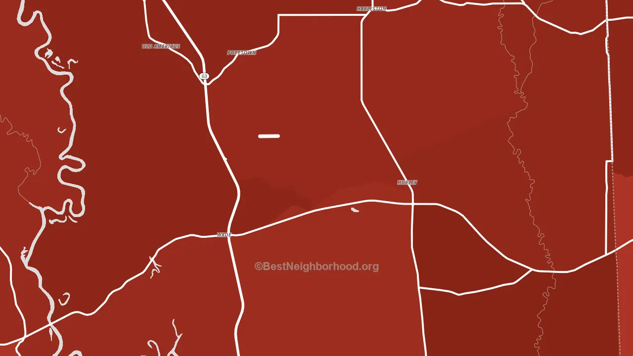 Hurley, MS block-group political-lean map