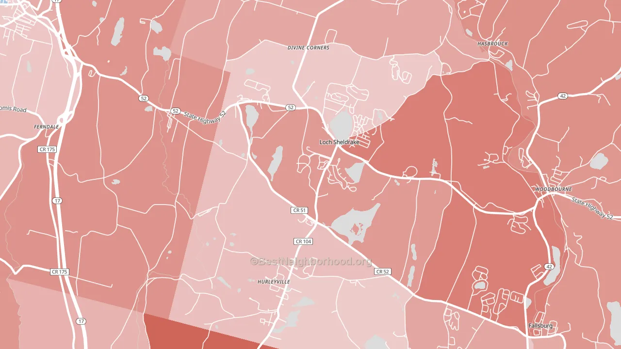 Hurleyville, NY block-group political-lean map