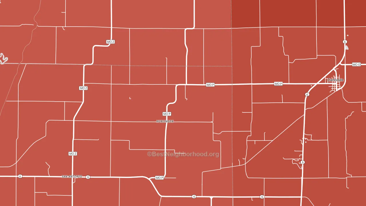 Hurlingen, MO block-group political-lean map