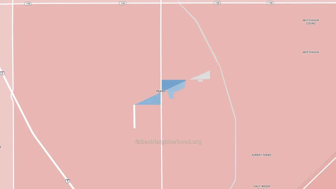 Huron, CA block-group political-lean map