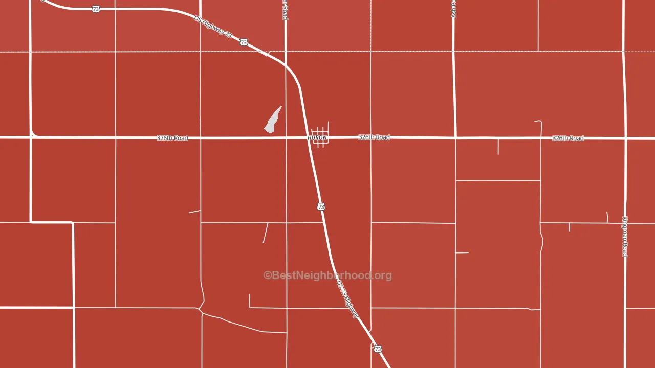 Huron, KS block-group political-lean map