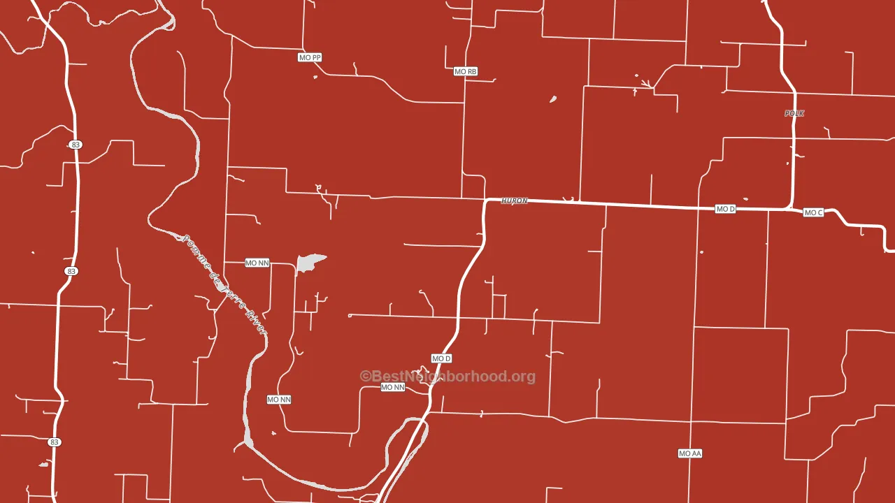 Huron, MO block-group political-lean map