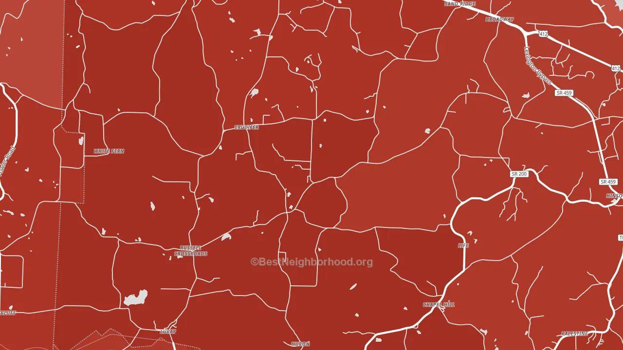 Huron, TN block-group political-lean map