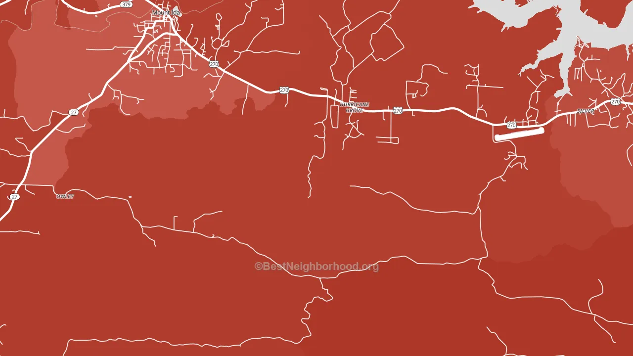 Hurricane Grove, AR block-group political-lean map