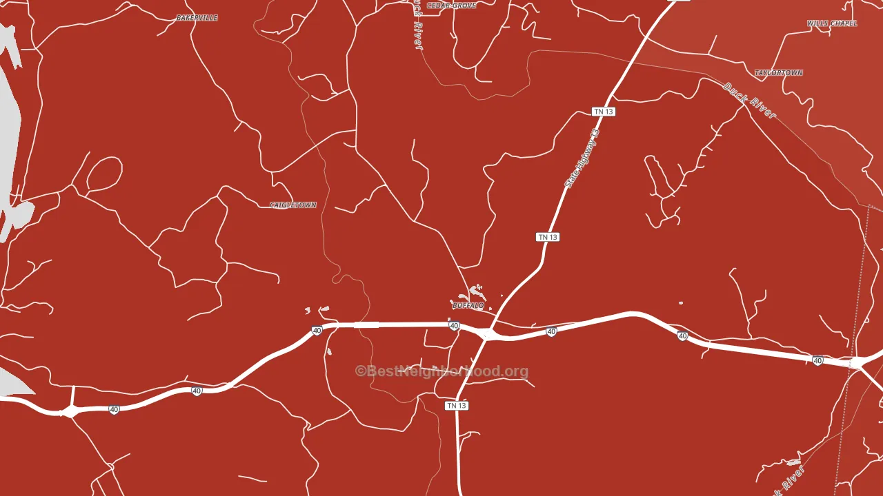 Hurricane Mills, TN block-group political-lean map