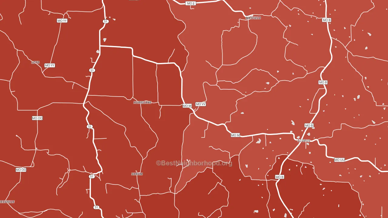 Hurricane, MO block-group political-lean map