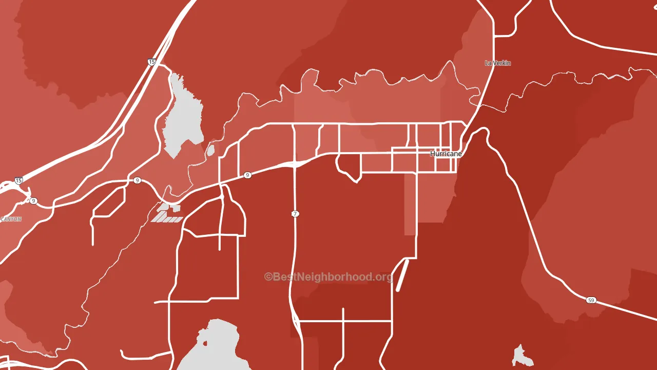 Hurricane, UT block-group political-lean map