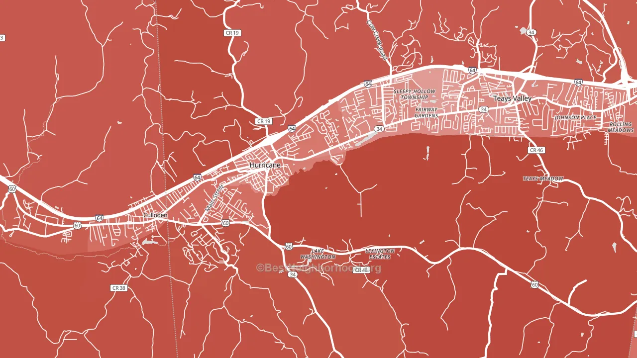 Hurricane, WV block-group political-lean map