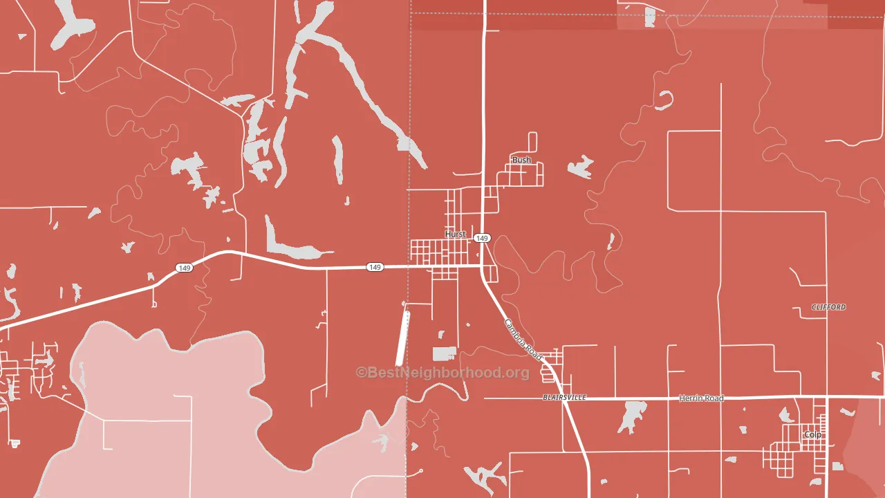Hurst, IL block-group political-lean map