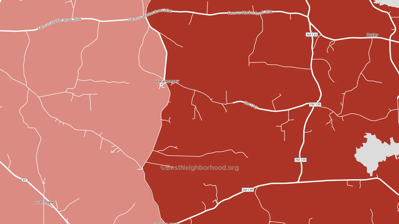 Hurstown, TX block-group political-lean map