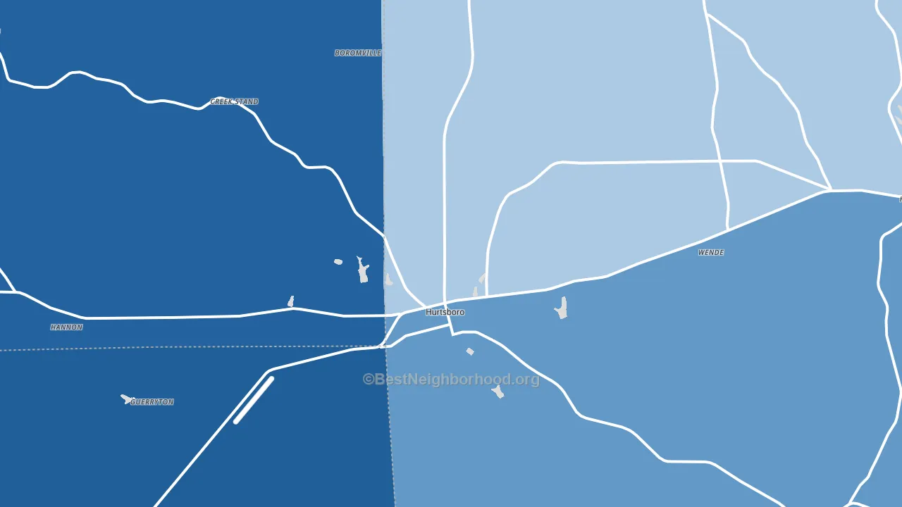 Hurtsboro, AL block-group political-lean map