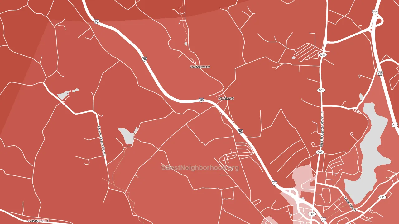 Husband, PA block-group political-lean map