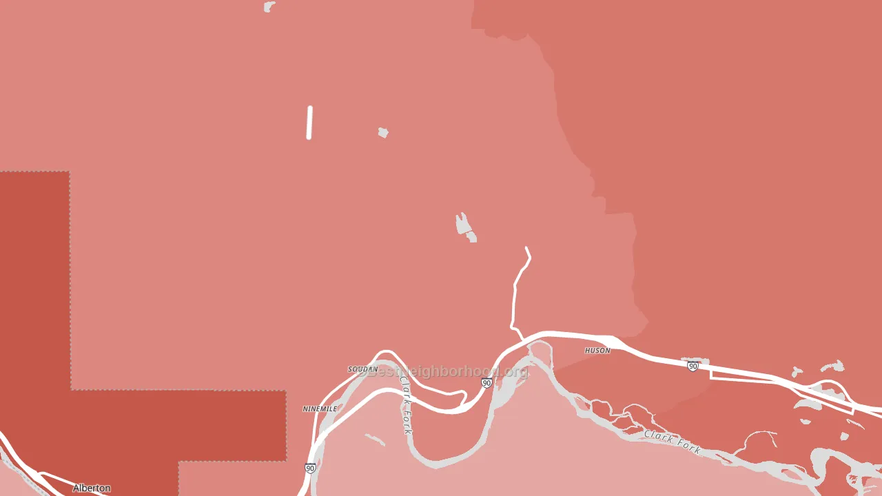 Huson, MT block-group political-lean map