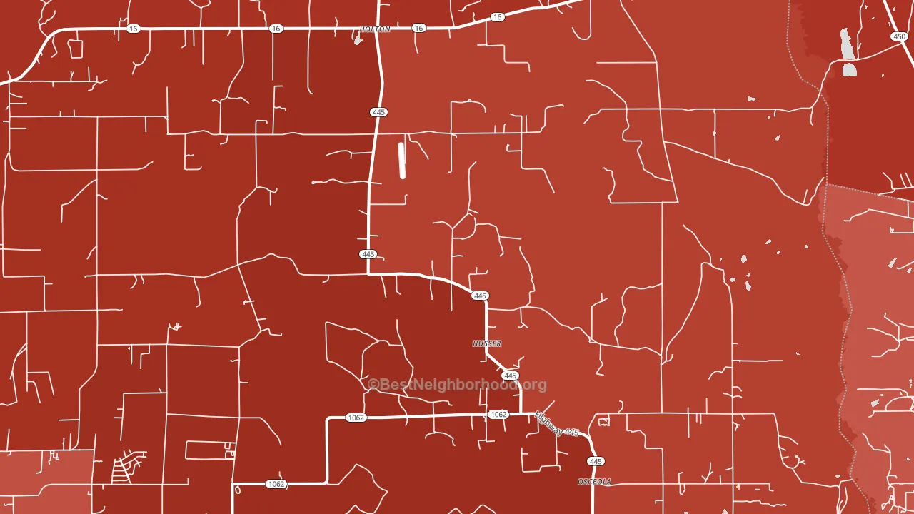 Husser, LA block-group political-lean map