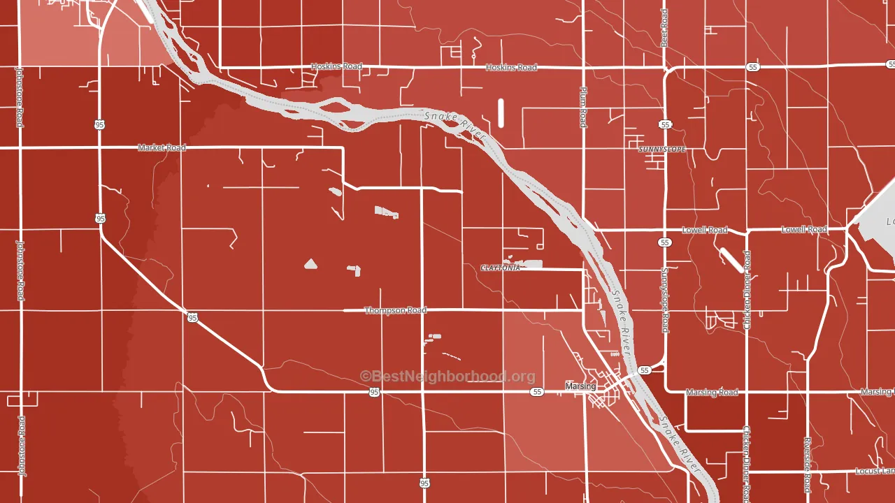 Huston, ID block-group political-lean map