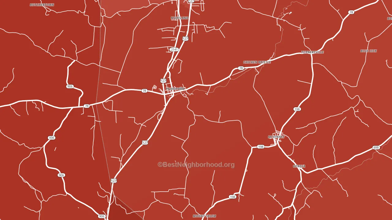 Hustonville, KY block-group political-lean map