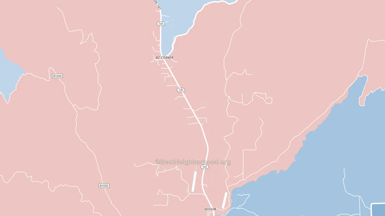 Husum, WA block-group political-lean map