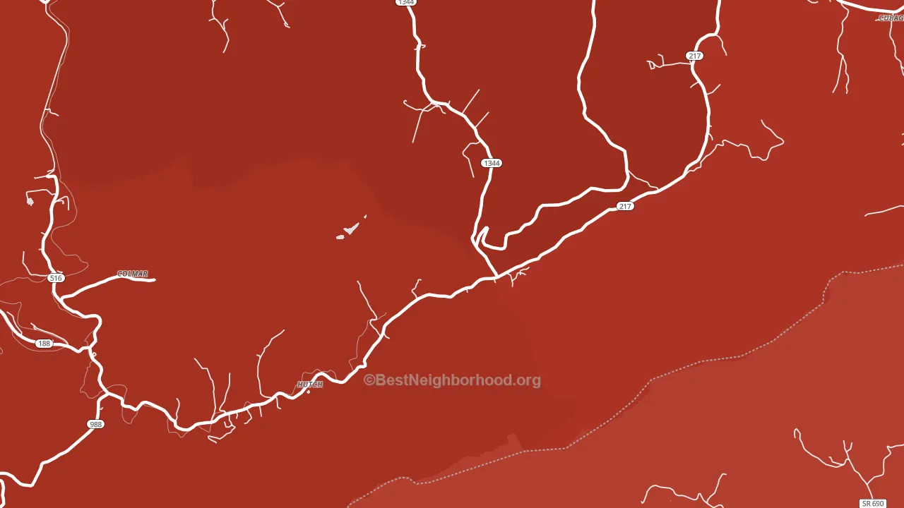 Hutch, KY block-group political-lean map