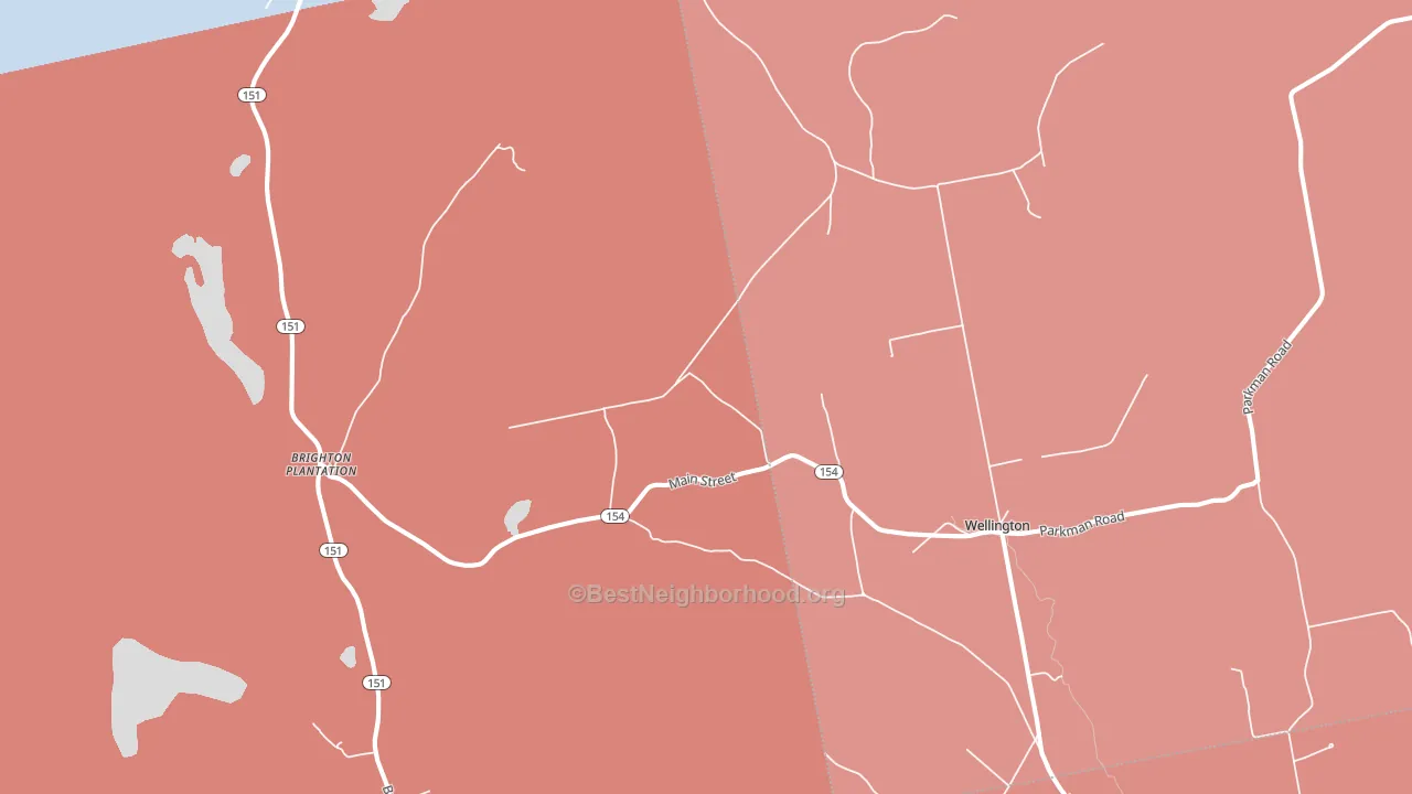 Hutchins Corner, ME block-group political-lean map