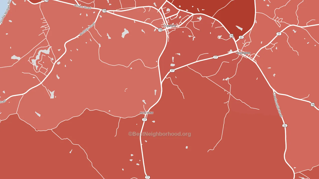Hutchins, GA block-group political-lean map