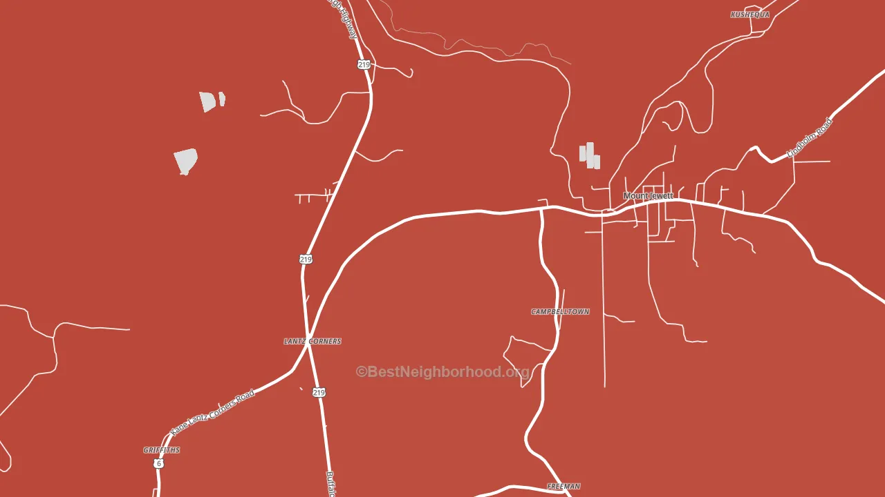Hutchins, PA block-group political-lean map