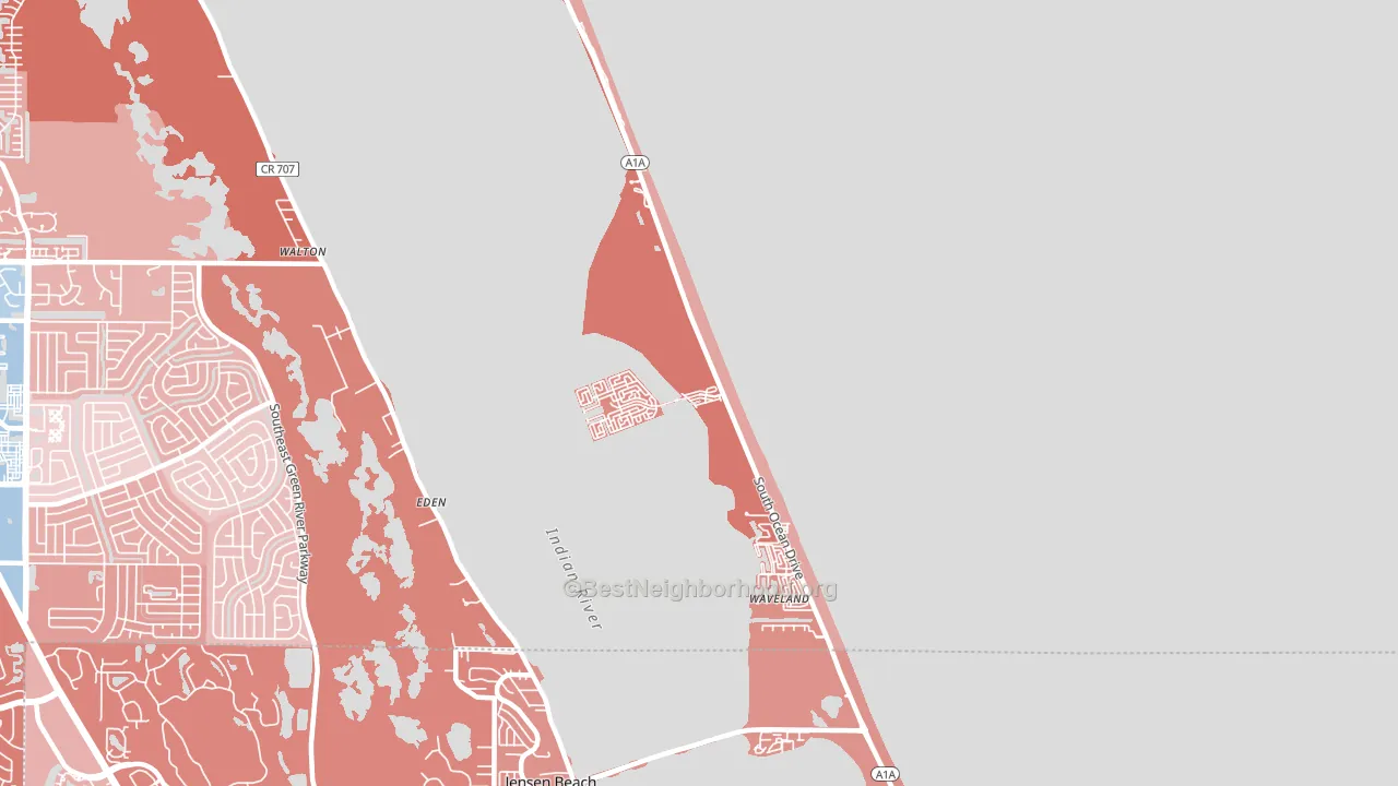 Hutchinson Island South, FL block-group political-lean map
