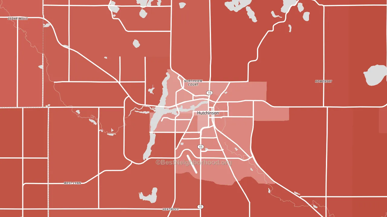 Hutchinson, MN block-group political-lean map