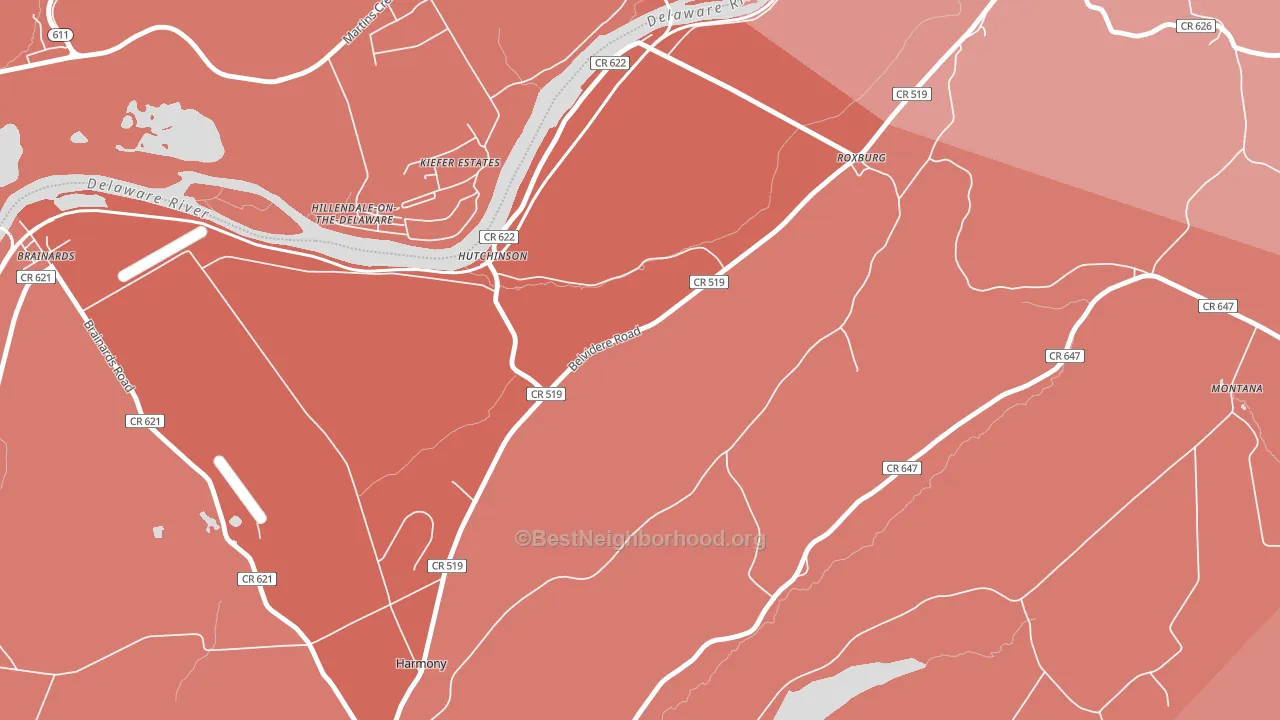 Hutchinson, NJ block-group political-lean map