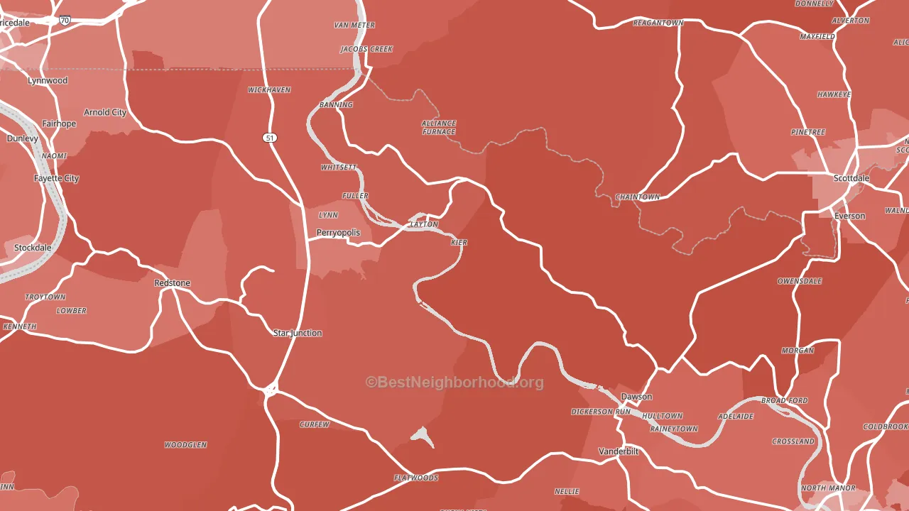 Hutchinson, PA block-group political-lean map