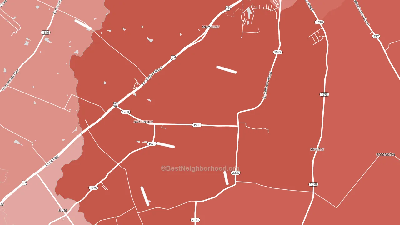 Hutchison, KY block-group political-lean map