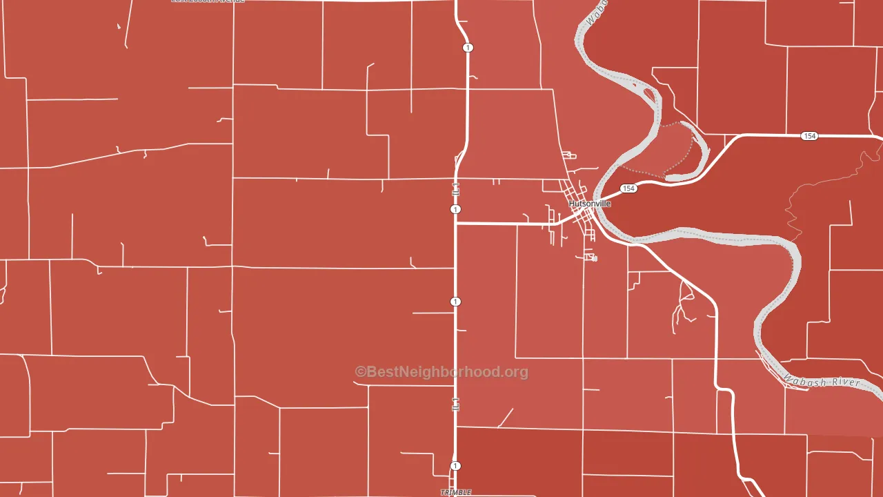 Hutsonville, IL block-group political-lean map