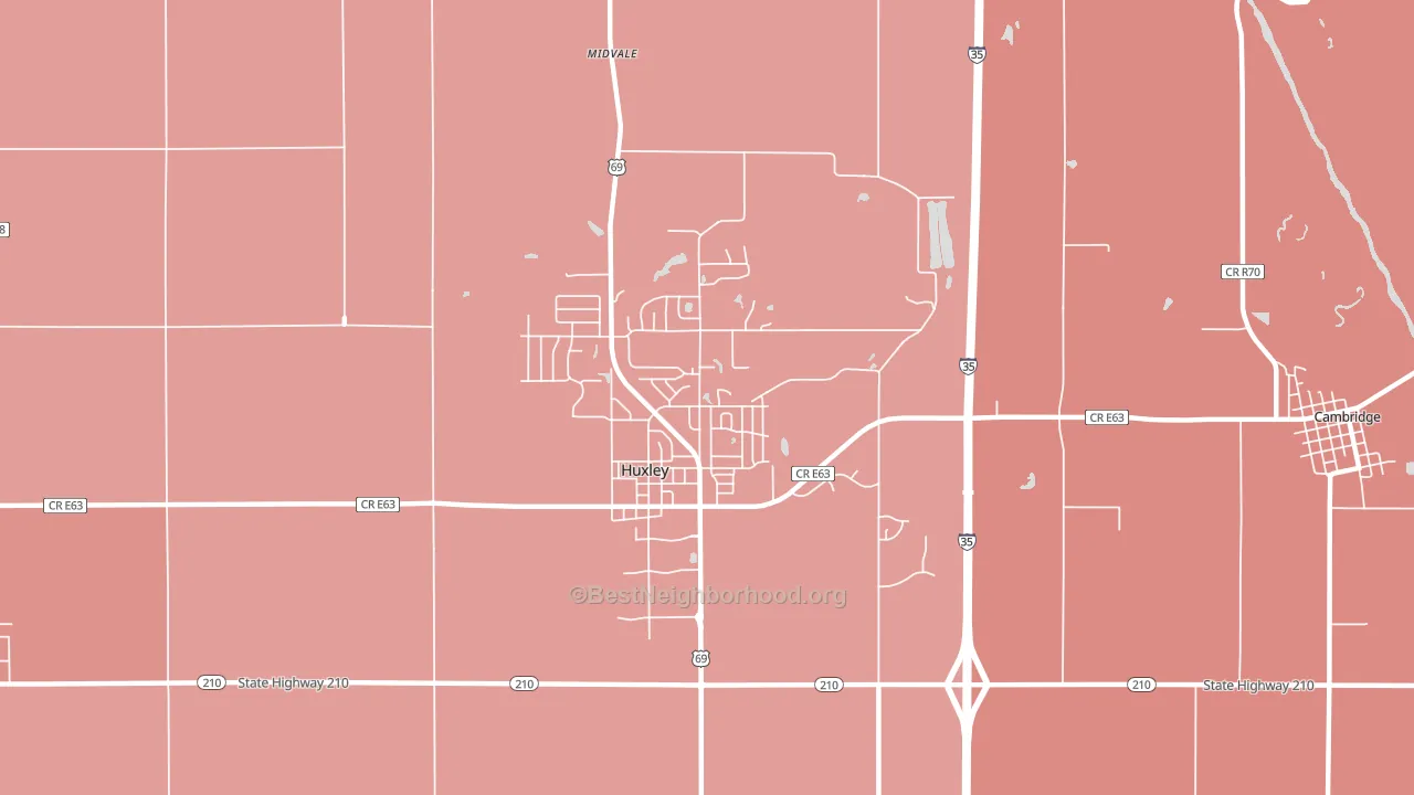 Huxley, IA block-group political-lean map