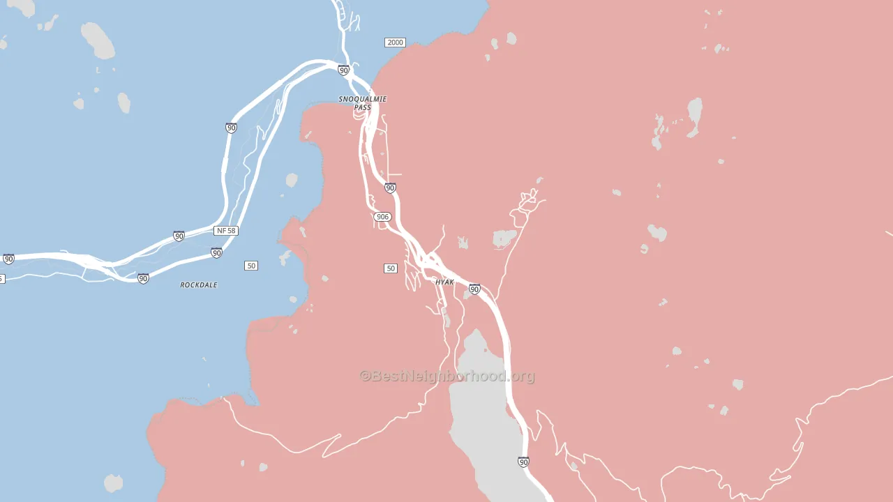 Hyak, WA block-group political-lean map