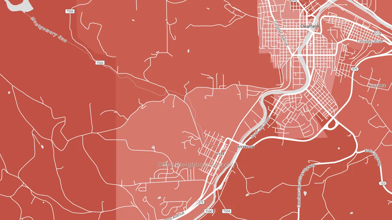 Hyde, PA block-group political-lean map