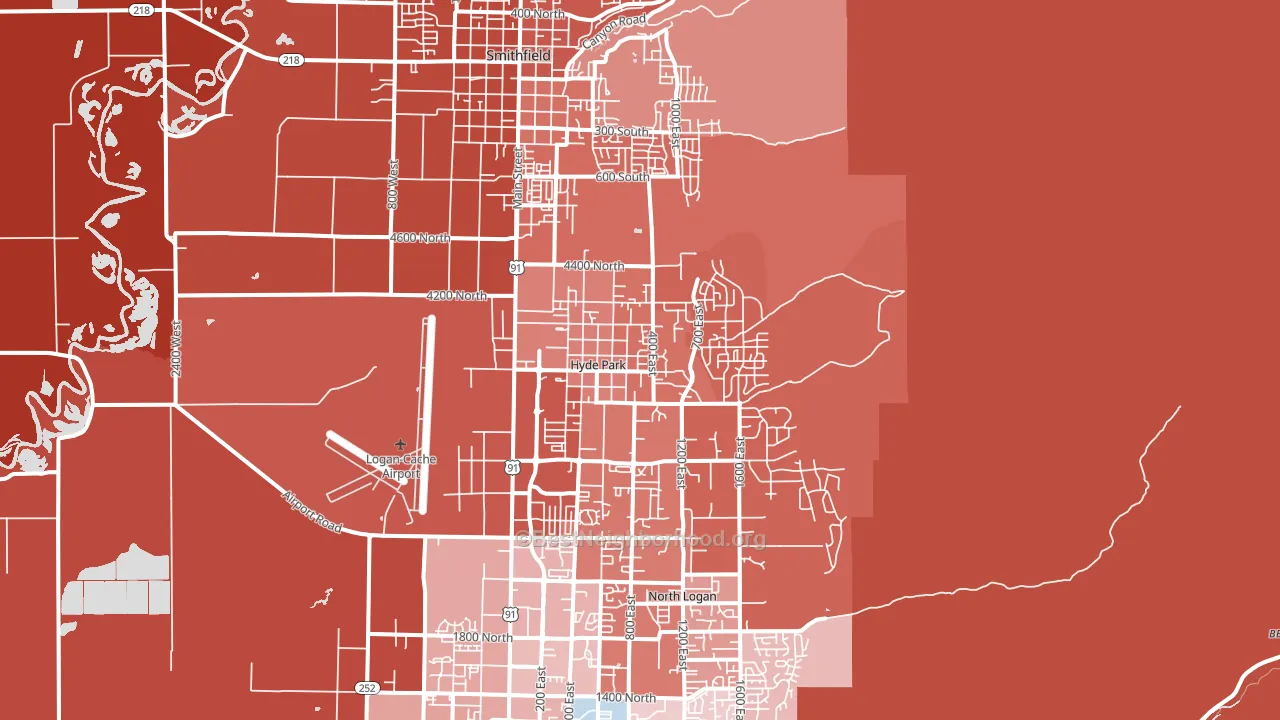 Hyde Park, UT block-group political-lean map