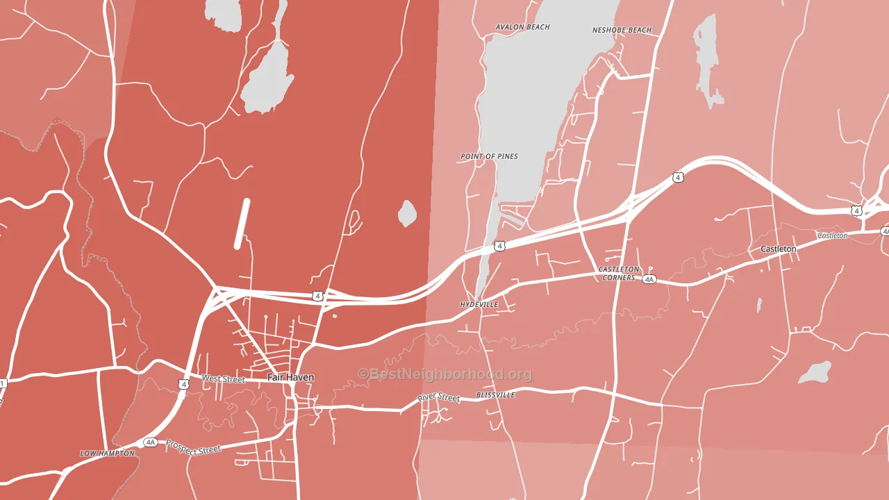 Hydeville, VT block-group political-lean map