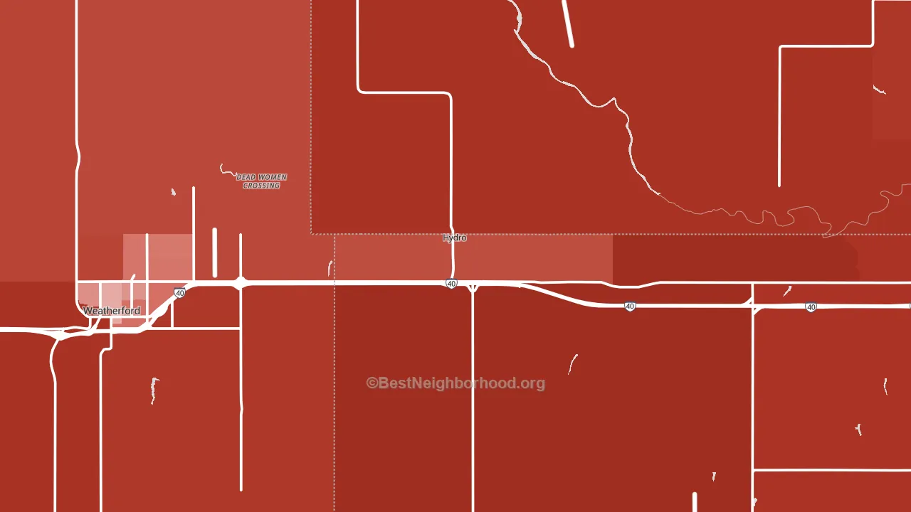 Hydro, OK block-group political-lean map