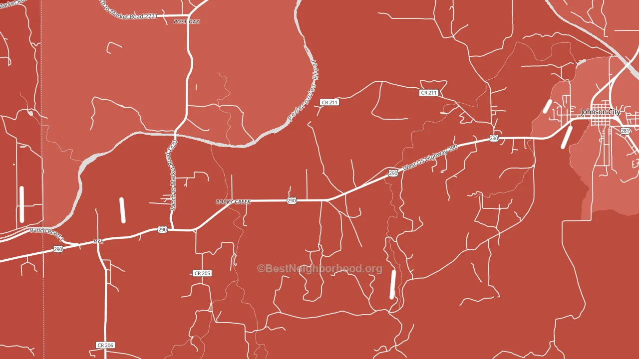 Hye, TX block-group political-lean map