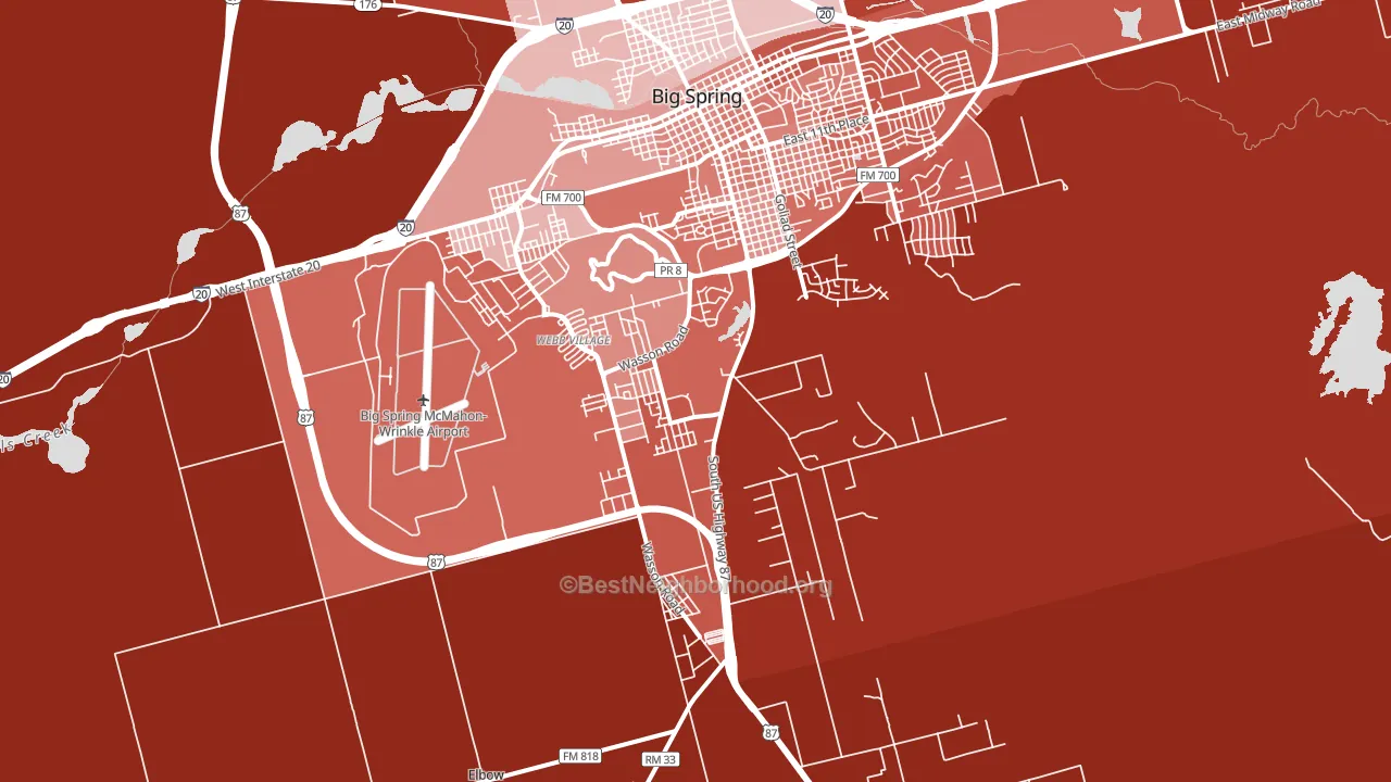 Hyman, TX block-group political-lean map